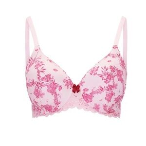 Adore Me Nare Pink Lace Trimmed Contour Plus Bra